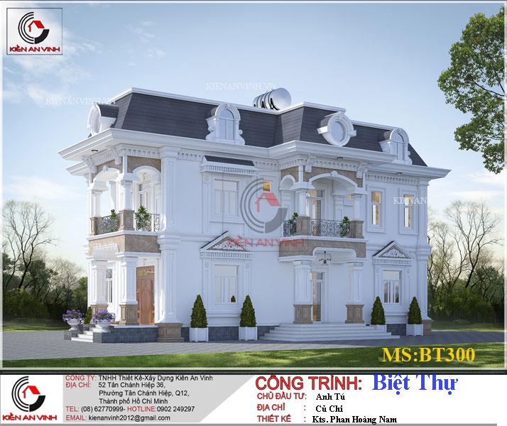 mẫu biệt thự 2 tầng 300m2